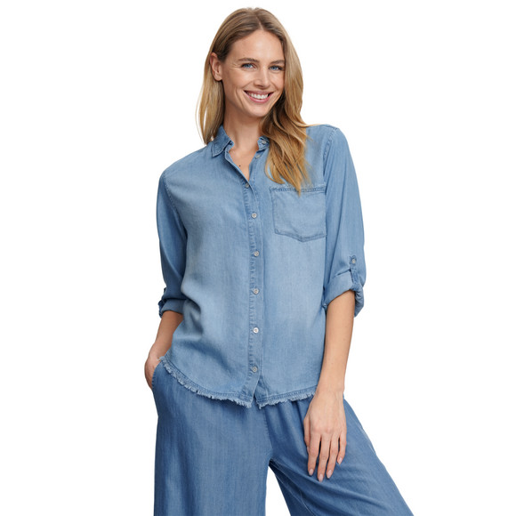 Damen Hemdbluse mit Turn-up-Ärmeln