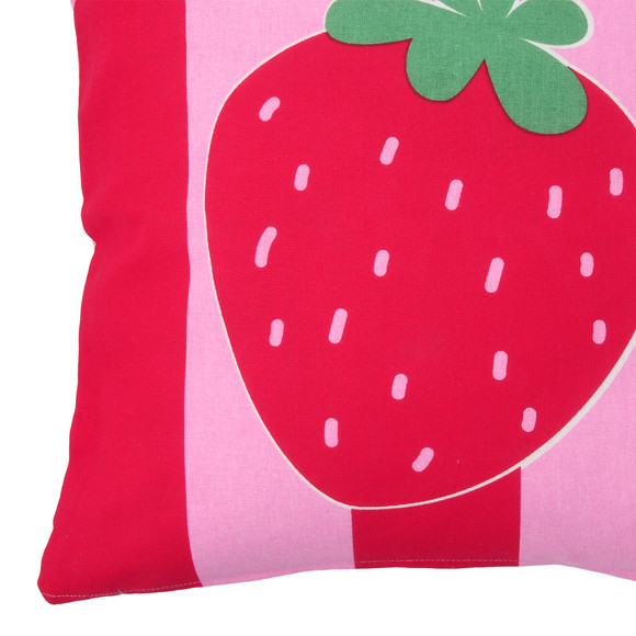 Kissenhülle mit Erdbeer-Print