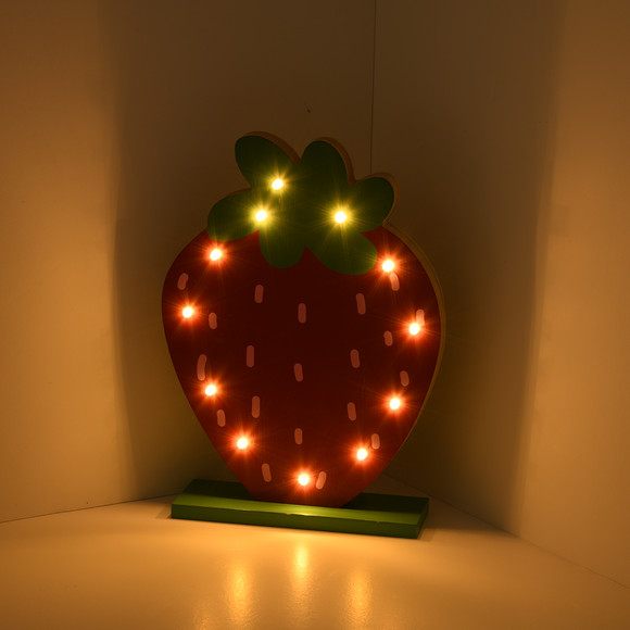 LED-Lampe in Erdbeer-Design