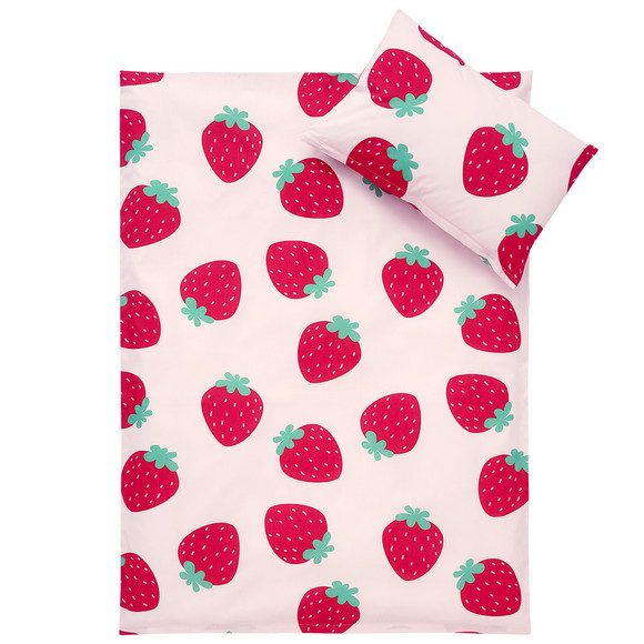 Bettwäsche 100 x 135 cm rosa / rot