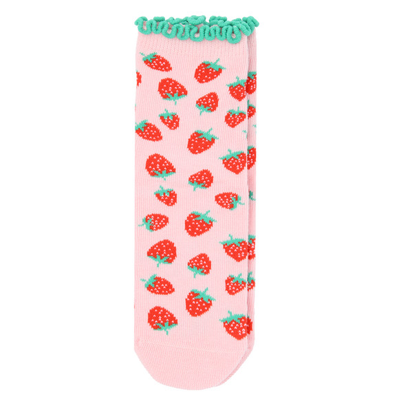 1 Paar Mädchen Socken mit Erdbeer-Motiven