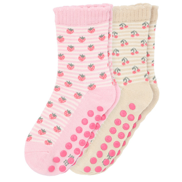 2 Paar Mädchen Stoppersocken mit Print