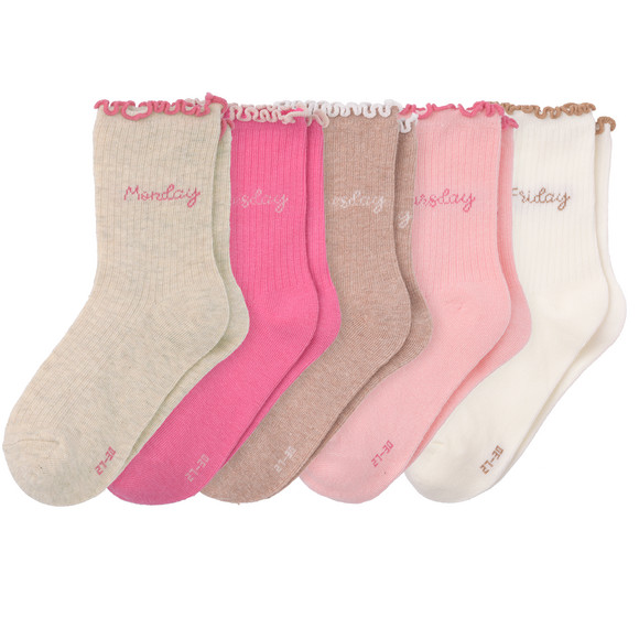 5 Paar Mädchen Socken in verschiedenen Farben