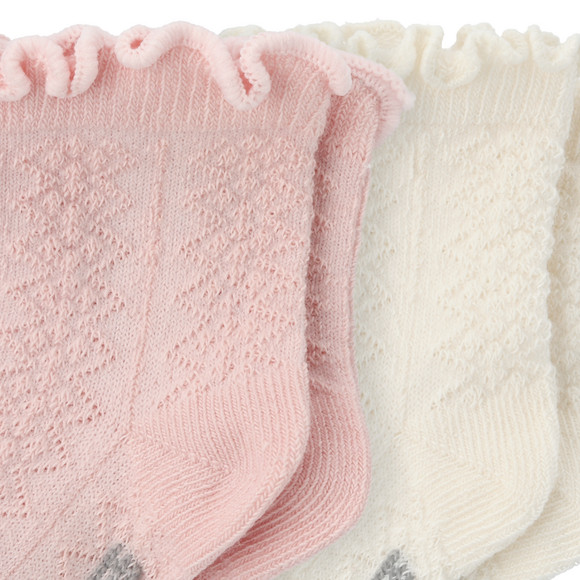 2 paar Newborn sokken met ajour-patroon
