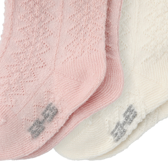 2 paar Newborn sokken met ajour-patroon