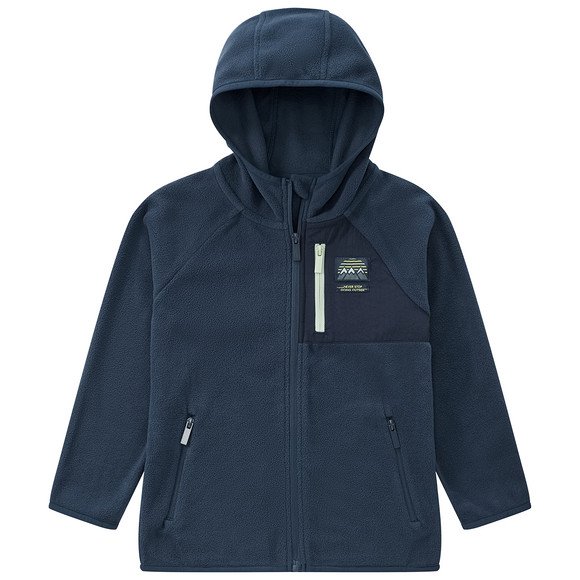 Kinder Fleecejacke mit drei Taschen dunkelblau