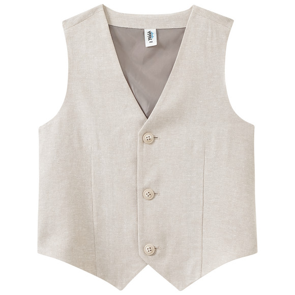 Linnen gekleed jongensvest met knopen