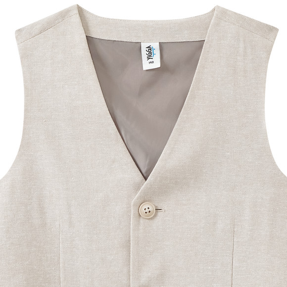 Linnen gekleed jongensvest met knopen