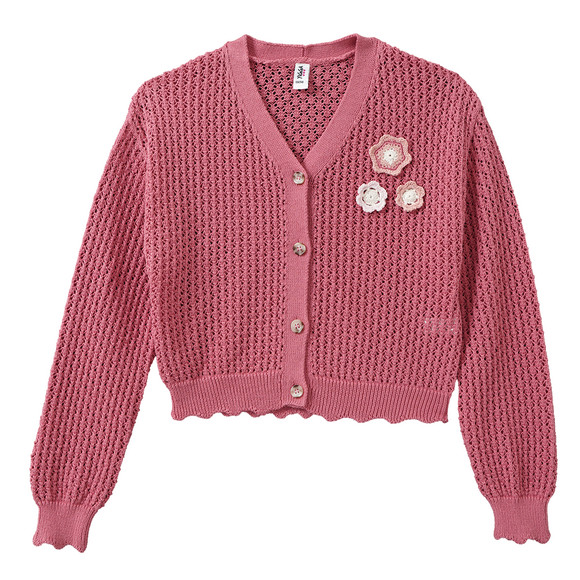 Mädchen Strickjacke mit Lochmuster