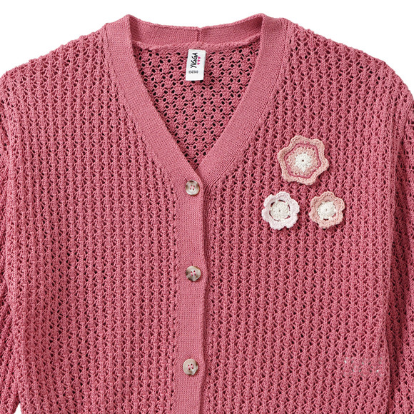 Mädchen Strickjacke mit Lochmuster