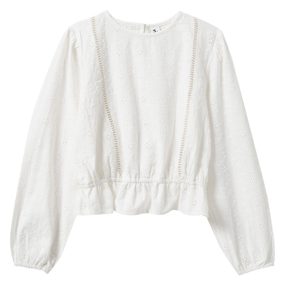 Mädchen Bluse mit Lochstickerei