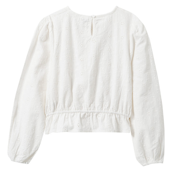 Mädchen Bluse mit Lochstickerei