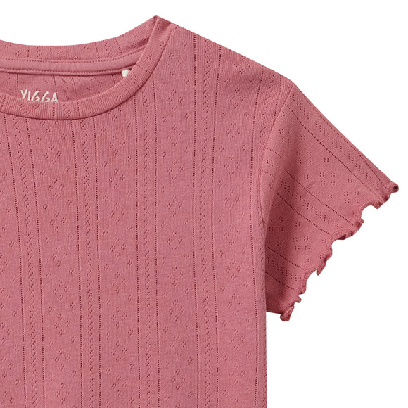 Mädchen T-Shirt mit Ajour-Muster