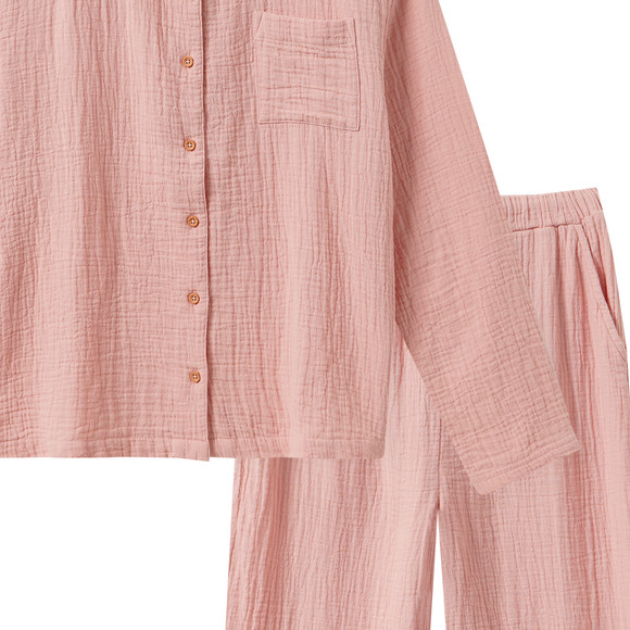 Mädchen Musselin-Schlafanzug in Unifarben