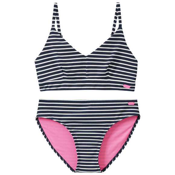 Mädchen Bikini mit Ripp-Struktur