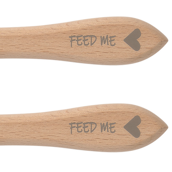 2 Silikon-Löffel mit Holzgriff