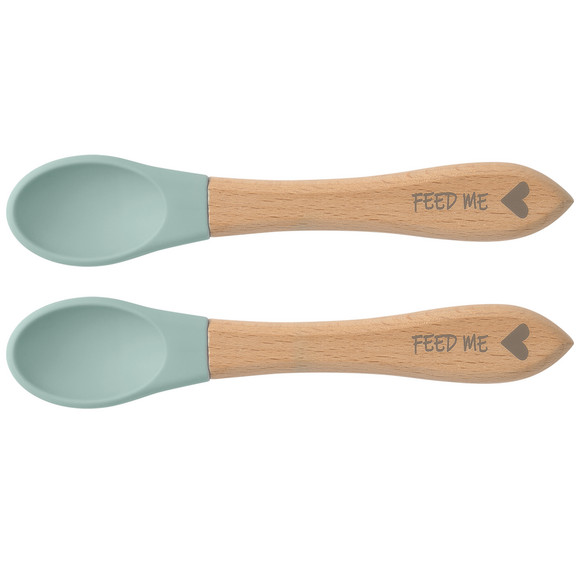 2 Silikon-Löffel mit Holzgriff