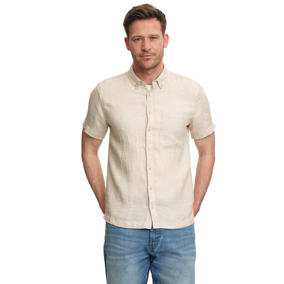 Herren Leinen-Hemd mit kurzen Ärmeln