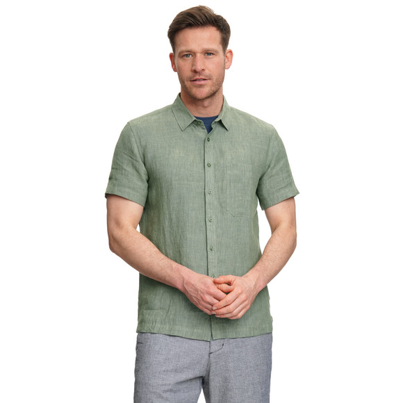 Herren Leinen-Hemd mit kurzen Ärmeln