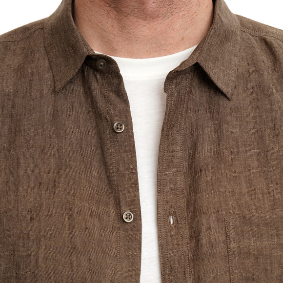 Herren Leinen-Hemd mit kurzen Ärmeln