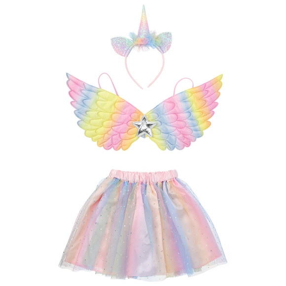 Kostüm-Set Einhorn 3-teilig