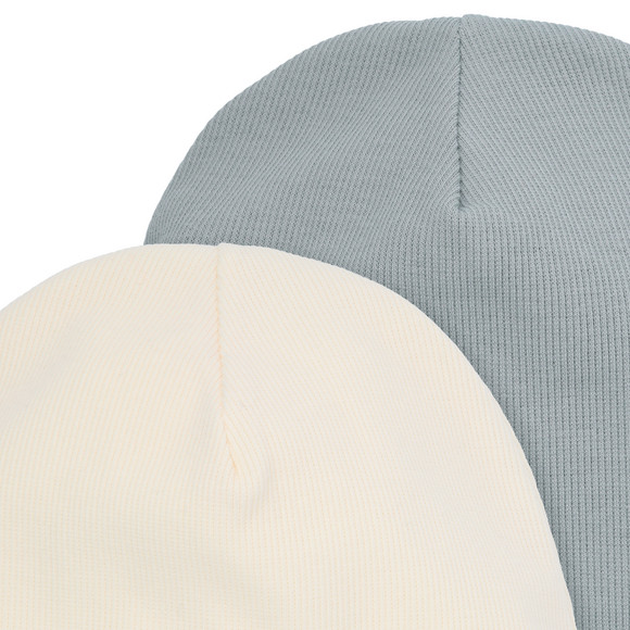 2 Kinder Mützen mit Rippstruktur