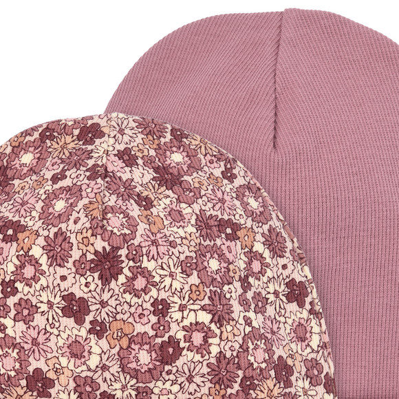 2 Mädchen Mützen mit Rippstruktur