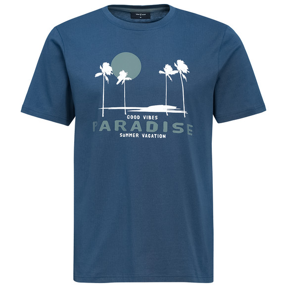 Herren T-Shirt mit Front-Print dunkelblau