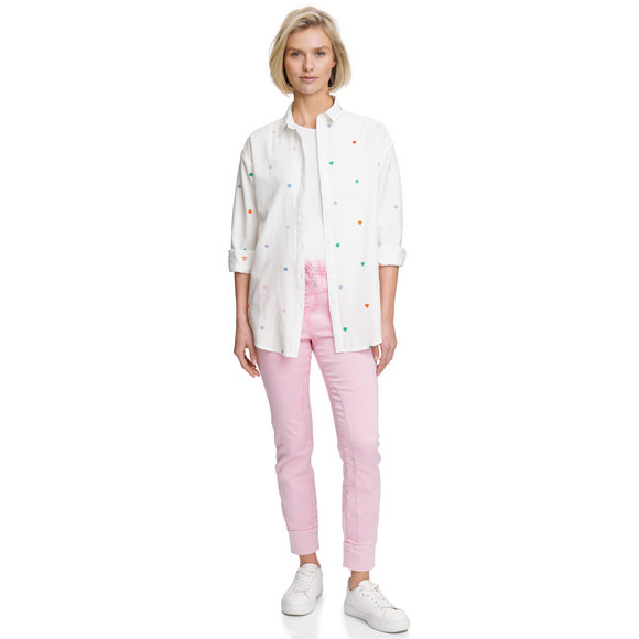 Damen Bluse mit Herz-Stickerei