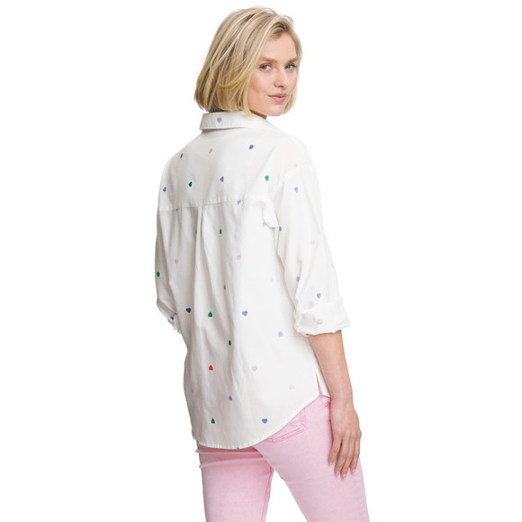 Damen Bluse mit Herz-Stickerei