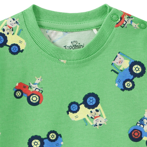 Baby T-Shirt mit Traktor-Allover