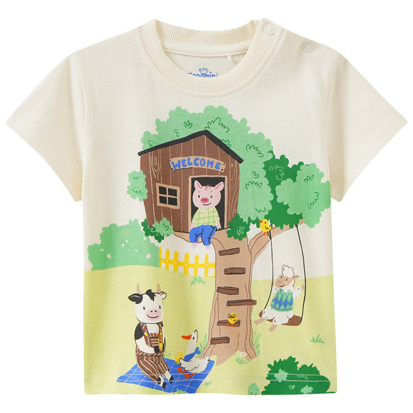 Baby T-Shirt mit Bauernhof-Print
