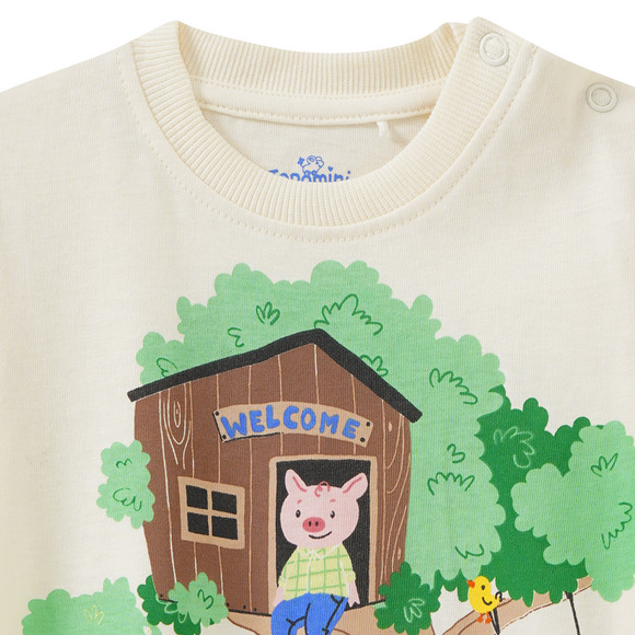 Baby T-Shirt mit Bauernhof-Print