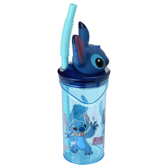 Stitch Trinkflasche mit Strohhalm