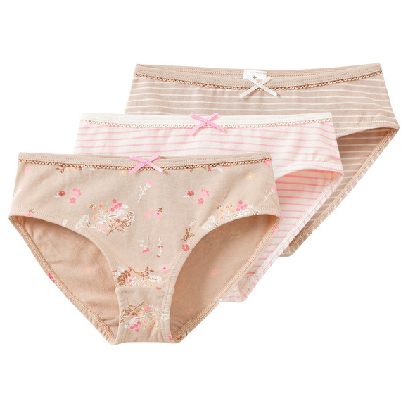 3 Mädchen Slips mit Bio-Baumwolle