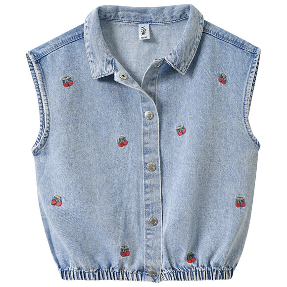 Meisjesjeansblouse met borduurwerk