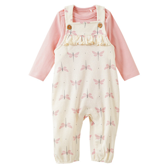 Newborn Set mit Langarmshirt und Latzhose