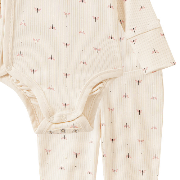 Newborn Set aus Wickelbody, Hose und Mütze