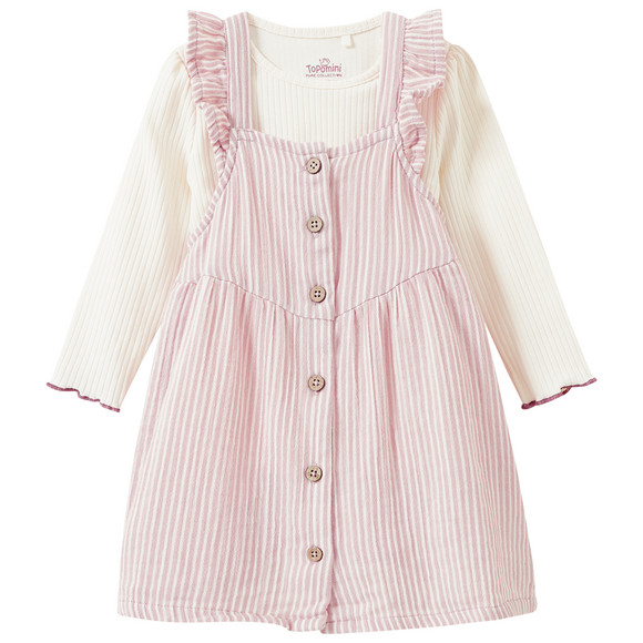 Baby Set mit Latzkleid und Rippshirt