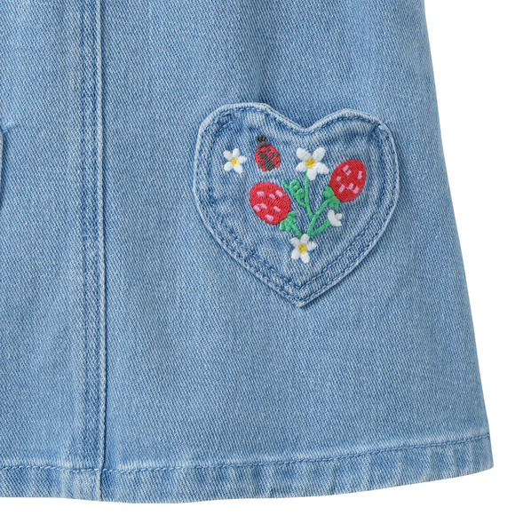 Baby Jeanslatzkleid mit Stickerei