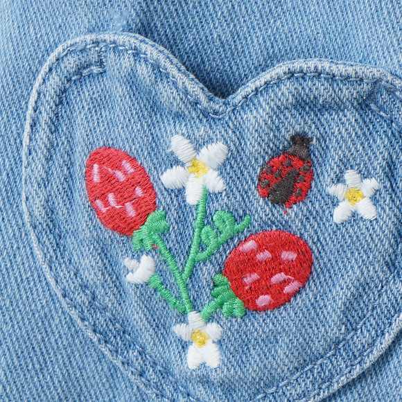 Baby Jeanslatzkleid mit Stickerei