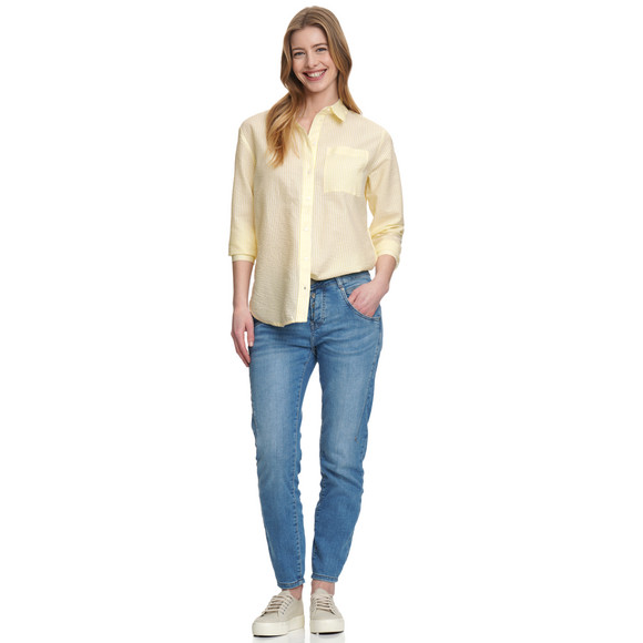 Damen Bluse in Seersucker-Optik