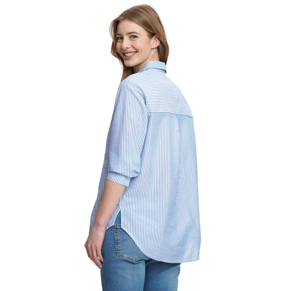 Damen Bluse in Seersucker-Optik