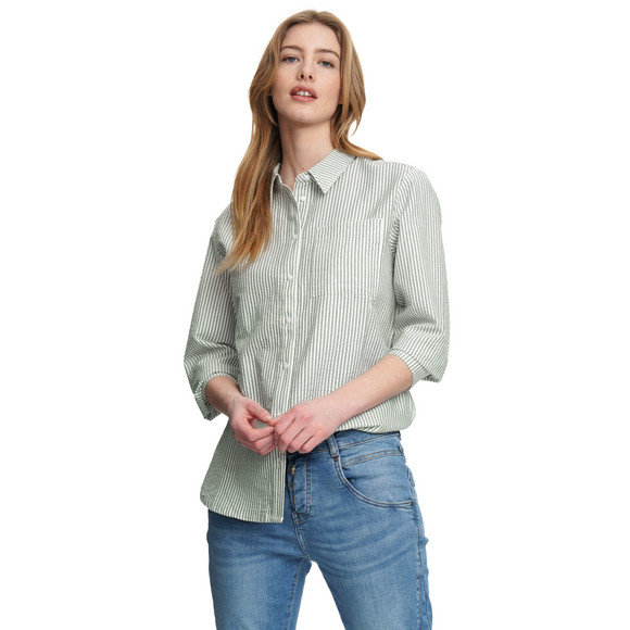 Damen Bluse in Seersucker-Optik