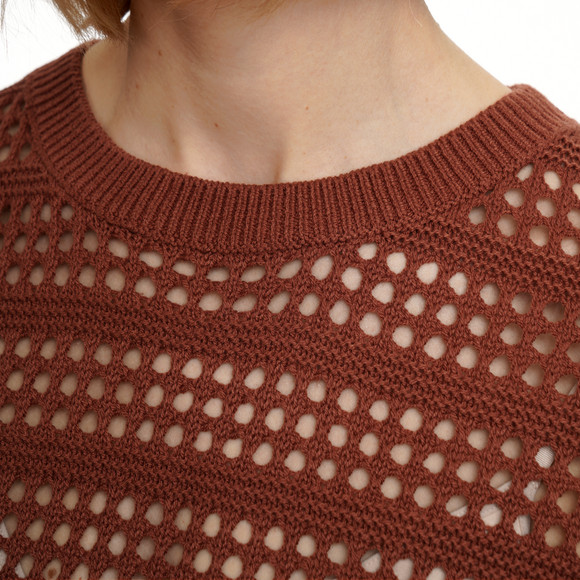 Damen Strick-Shirt mit Lochstrick