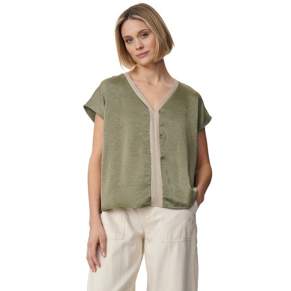 Damen Satin-Bluse mit Effektgarn