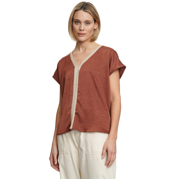 Damen Satin-Bluse mit Effektgarn