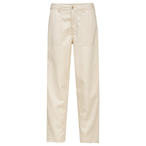 Damen Barrel-Hose aus Leinen-Mix creme