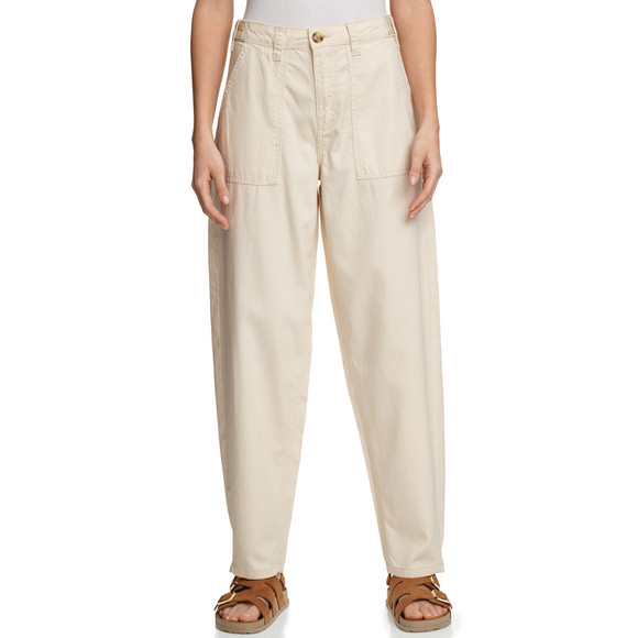 Damen Barrel-Hose aus Leinen-Mix