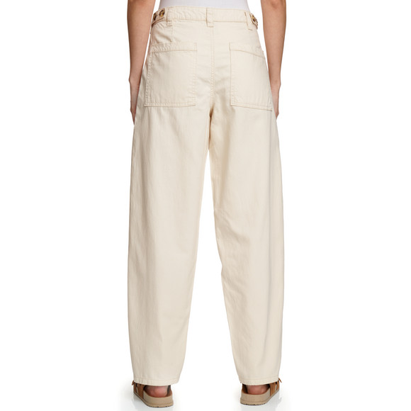 Damen Barrel-Hose aus Leinen-Mix